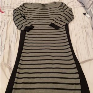 Black and Gray Sweater Dress